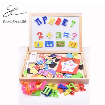 

Wooden Magnetic Puzzle Figure Russian/Arabic/English Alphabet Animal Drawing Board 3 styles Box Learning & Educational Toy Gift