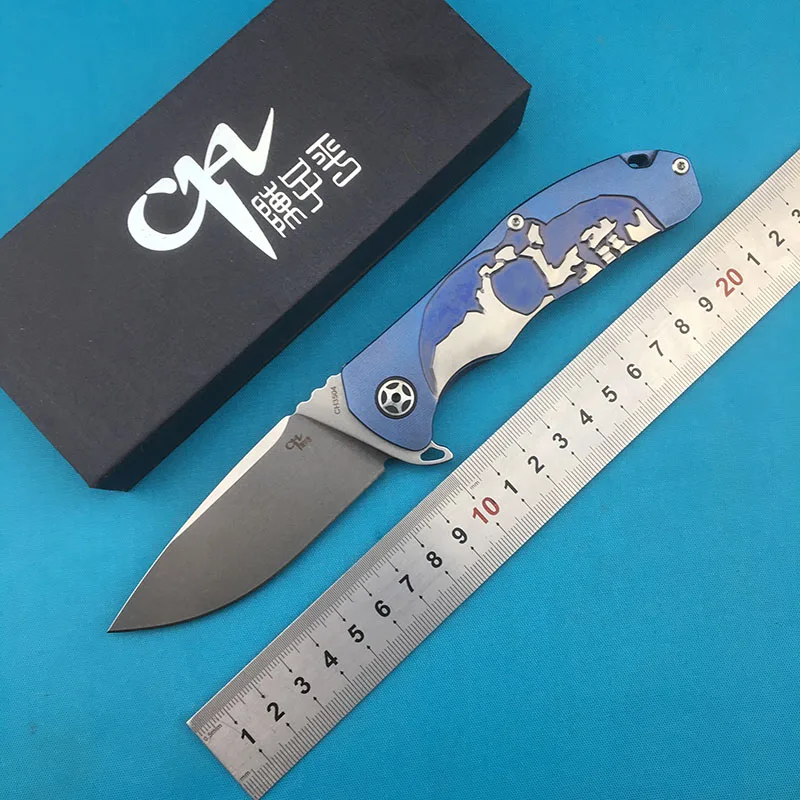 

CH3504 Flipper S35VN blade folding knife ceramic ball bearing washer TC4 titanium alloy handle outdoor camping fruit knife EDC