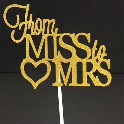 

1pcs/lot From MISS To MRS Cupcake Topper Theme Cartoon Party Supplies Kids Boy Birthday Party Decorations