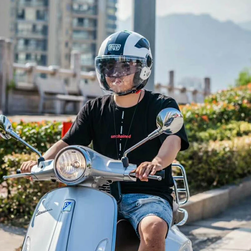 3/4 Открытый мотоциклетный шлем Crusier с двойными линзами винтажный Harley Casco De Moto для Кафе Racer Chopper скутер пилот Jet DOT