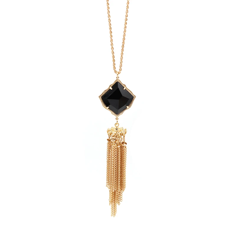 gold black necklace