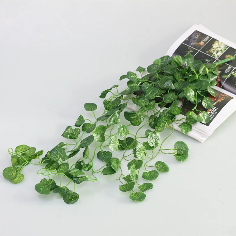 Flone Artificial Flowers Simulation Green Money Plant Hanging Rattan Vine Ye Teng Money Plant For Home Courtyard Decor (4)