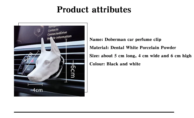 Perfume de Veículo Saída de Carro Decoração de Interior do Veículo Doberman Inovadora Aromaterapia Fragrância Duradoura 3 Purificador de ar
