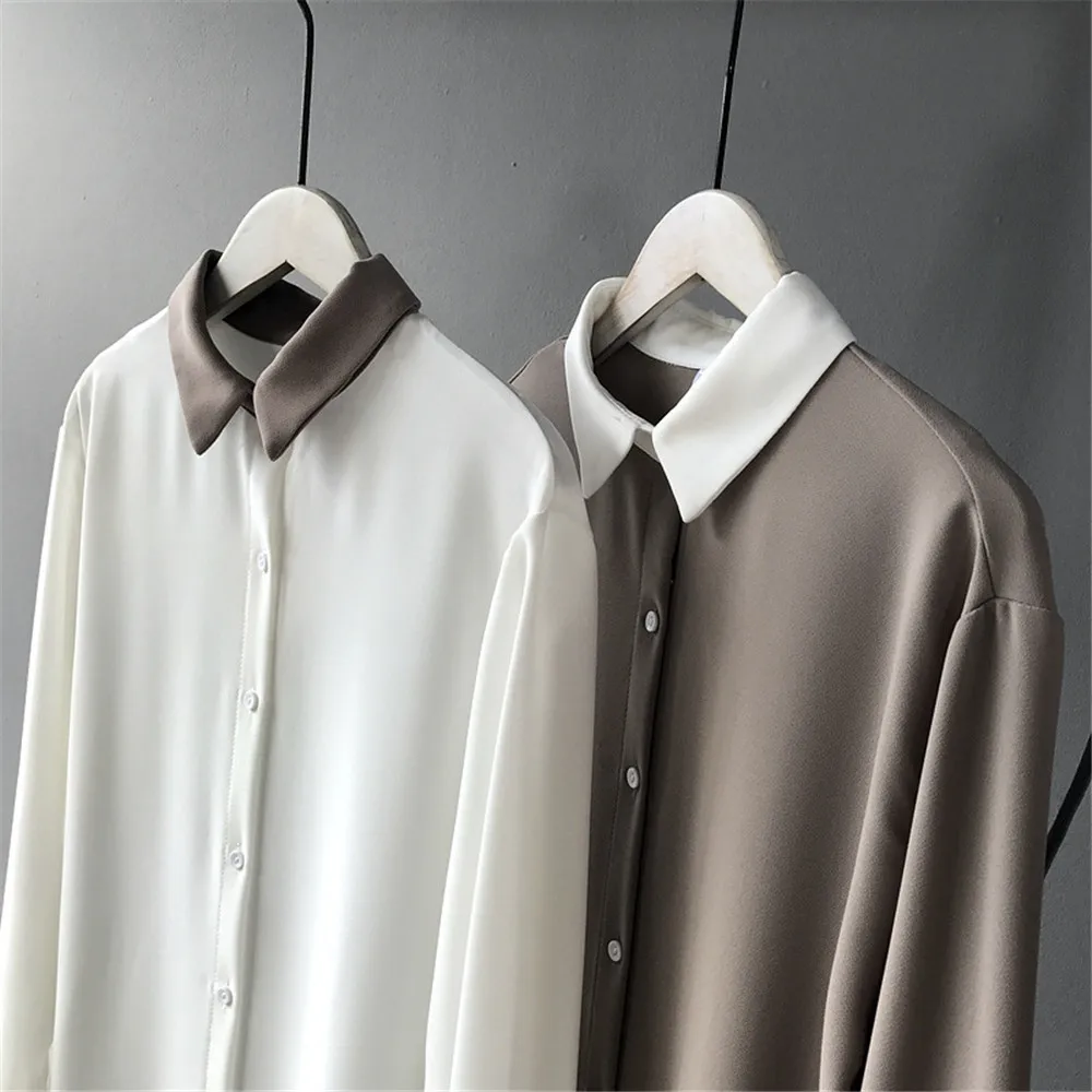 High quality Breathable Chiffon Office Blouse For Women 2018 Spring Long sleeve women working blouse Fashion Slim Lady Tops (4)