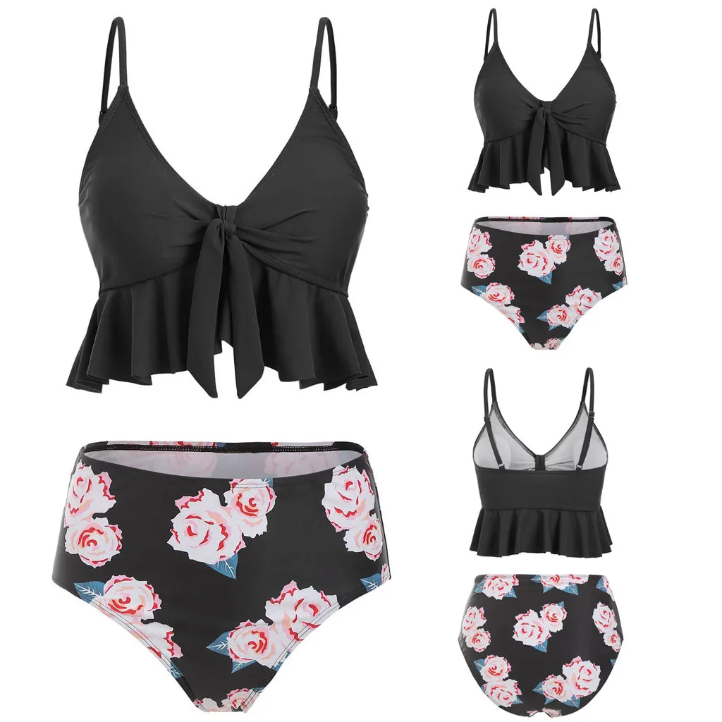 

New fashion swimsuit Women Two Pieces Bathing Suits Top Ruffled With High Waisted Bottom Bikini Set Support purchasing 6.25