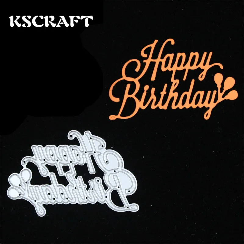 Kscraft Happy Birthday Cutting Dies Stencils For Diy Scrapbooking/photo