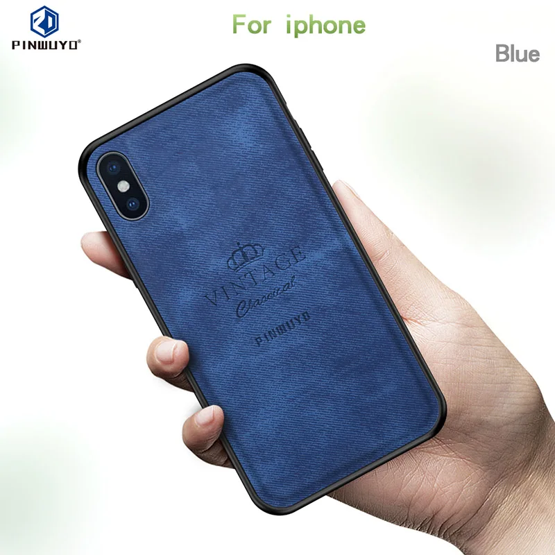 PINWUYO Original For Apple iPhone Xs Max Case Xr Phone Shell Casing X vintage Matte Leather Fitted iPhoneXs | Мобильные телефоны и