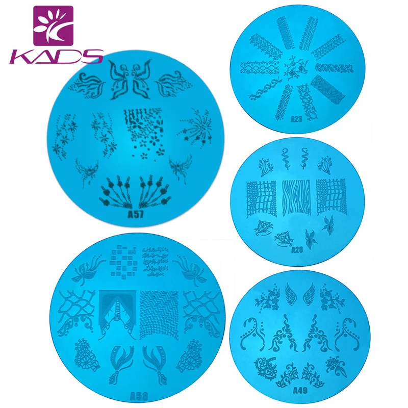 

Retail Stamp A Series Round Medium Size Nail Stamping Plates Konad Stamping Nail Art Manicure Template Nail Stamp Tools