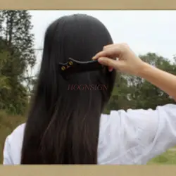 Аутентичный Натуральный Черный рожок для воды гребень из дерева расчески милые массажные парикмахерские принадлежности для женщин