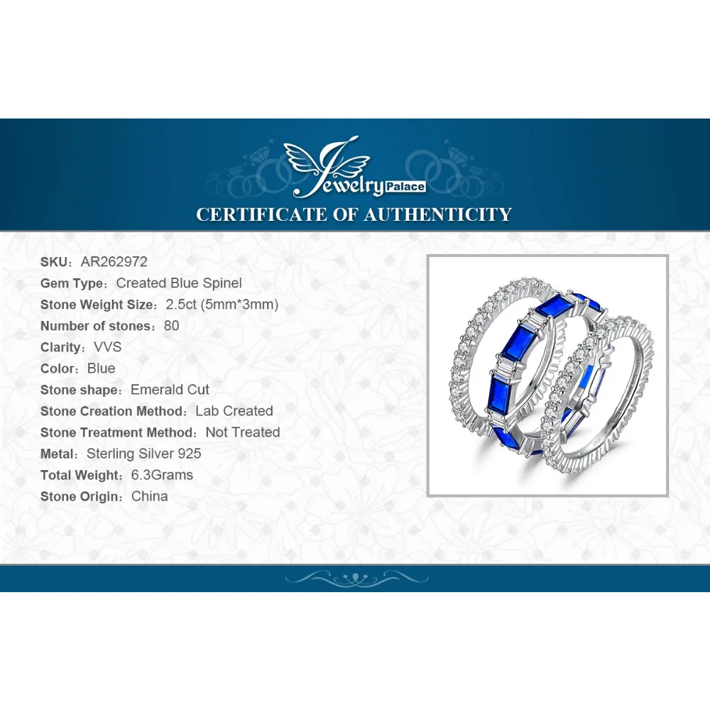 JewelryPalace Eternity 7ct создан синий шпинель себе кольцо канала наборы для ухода за кожей 925 пробы серебро для женщин как подарки Новы