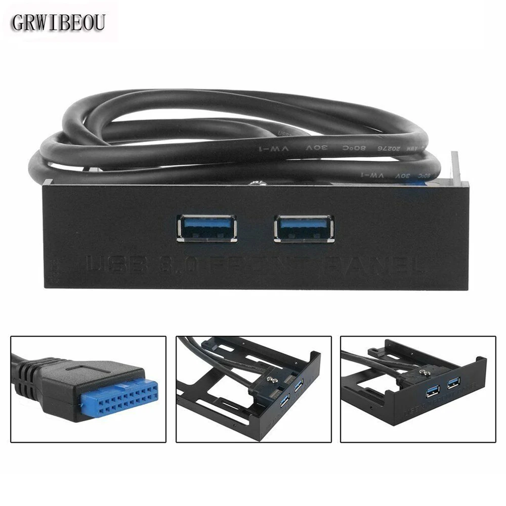 

New 2 Ports USB 2.0 Hub USB2.0 Adapter PC Front Panel Expansion Bracket with 10Pin Cable For Desktop 3.5 Inch FDD Floppy Bay