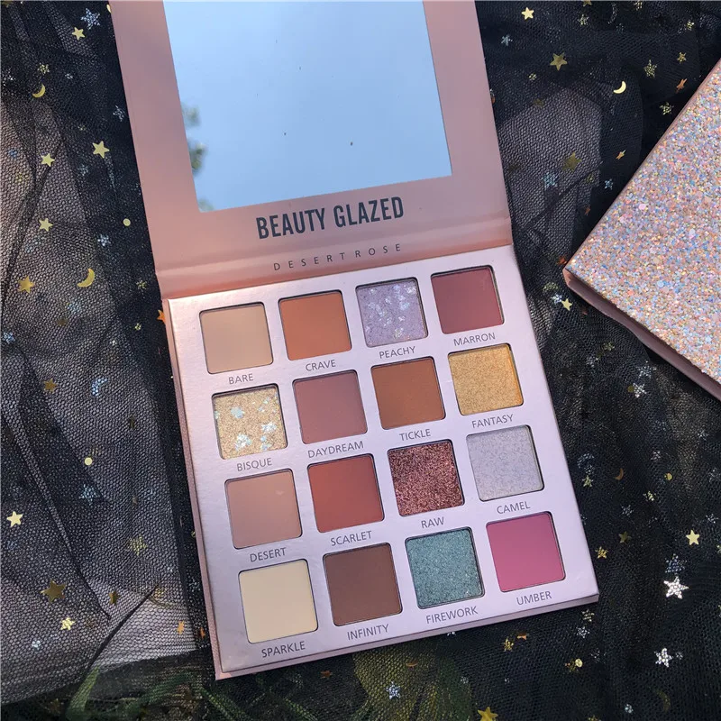 

BEAUTY GLAZED Brand 16 Color Pressed Shimmer Matte Glitter Eyeshadow Diamond Rainbow Make Up Cosmetics Eye shadow Magnet Palette