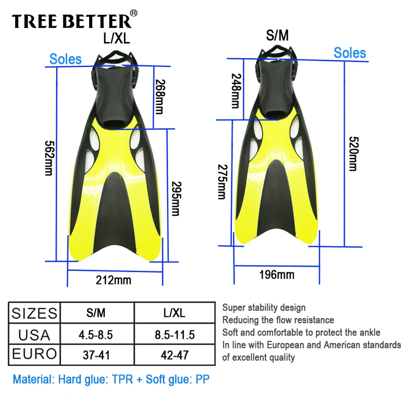 Дерево лучше открытый каблук плавники взрослые Сноркелинг профессиональные плавники для дайвинга длинные ласты для дайвинга желтый розовый 37 47