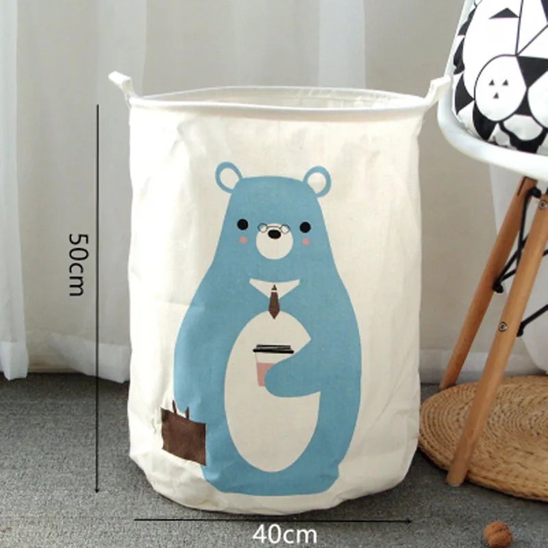 للطي 50*40 سنتيمتر سلة الغسيل الكرتون الدب تخزين برميل القطن الكتان للماء الملابس القذرة سلة لعب سلة التخزين/أكياس