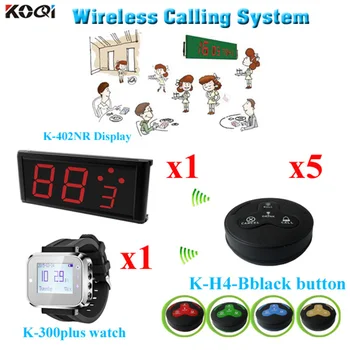 

Restaurant Calling System for Waiter and Guest Use with wholesale price(1 display+ 1 watch+5 button)