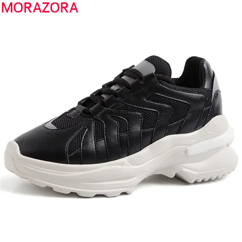 

MORAZORA 2019 newest woman sneakers spring autumn women casual shoes light breathable lacer up comfortable platform shoes woman