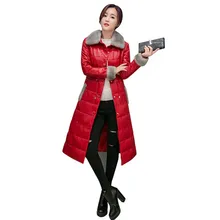 Зимние Для женщин искусственной норки меховой воротник с расклешенными рукавами из искусственной кожи Куртка черный, красный Цвет Однобортный верхняя одежда KTR-003