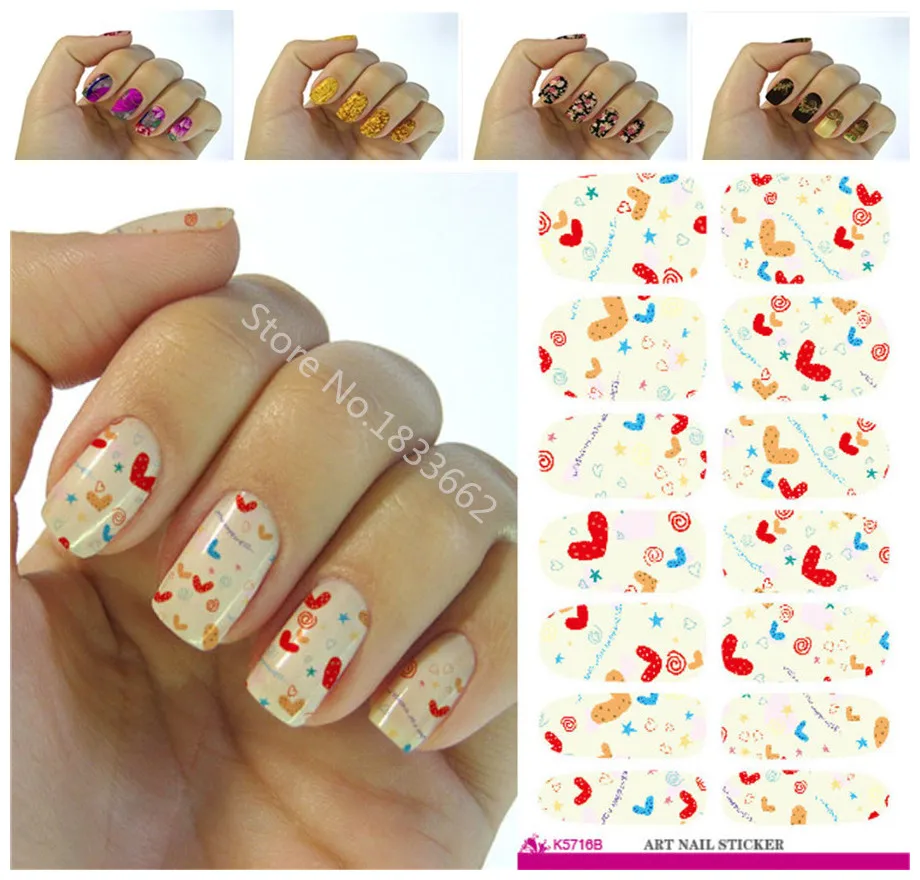 Fashion Nails Art Sticker Colored Bright Crystal Design Nail Sticker