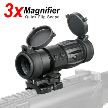 

PPT Tactical hunting rifle scopes optical sight 3X scope with Flip Up cover Fit for 21.2mm Rifle Gun Rail Mount GZ1-0002
