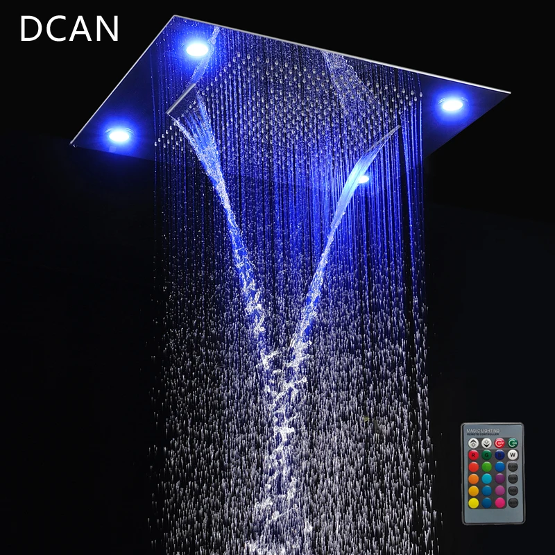 Multi Function Rainfall Shower Heads Led Light Remote Control Shower Head 600800mm Ceiling Rain Shower Waterfall Massage (9)