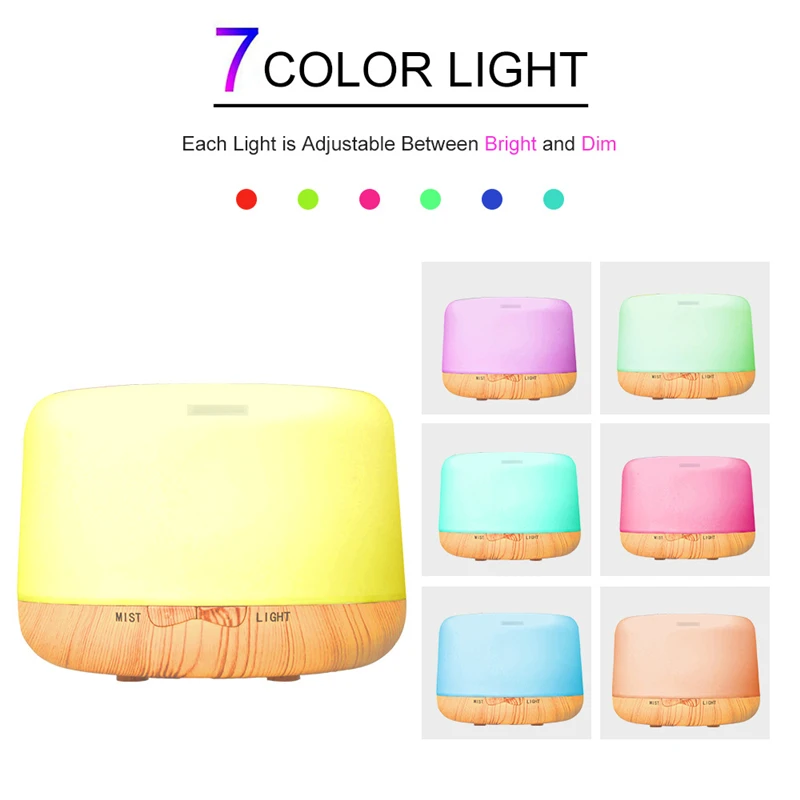 

Essential Oil Diffuser Humidifier Ultrasonic Aroma Diffuser Wood Grain Cool Mist 500ml for Home Office Study Yoga Spa Room