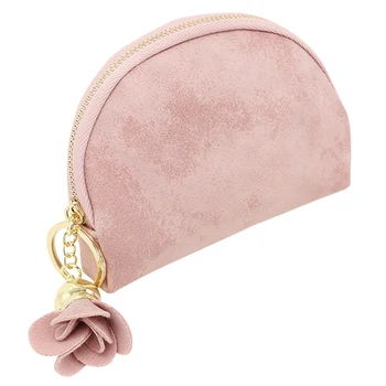 

Leather Small Fresh Solid Cute Coin Purse Zipper Flower Women Mini Wallet Key Holder Bag Card Holder Clutch Money Bag