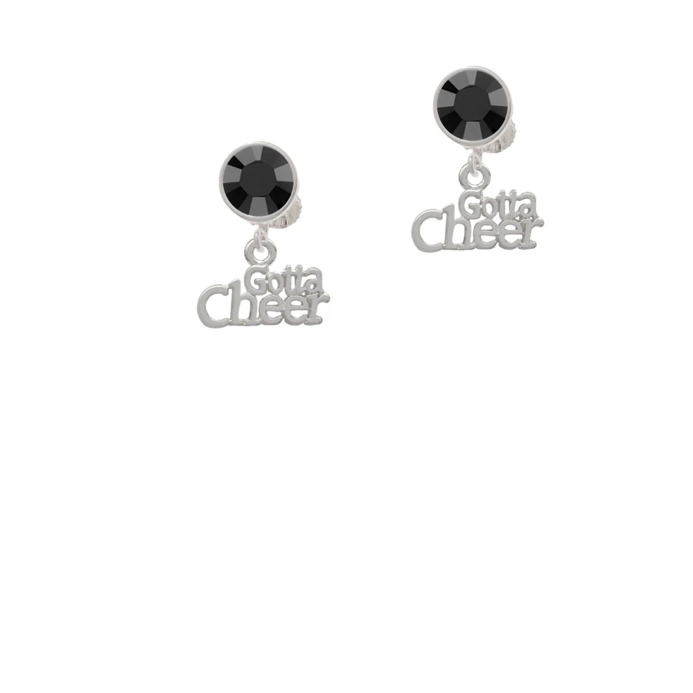 Gotta Cheer Crystal Clip On Earrings (2)