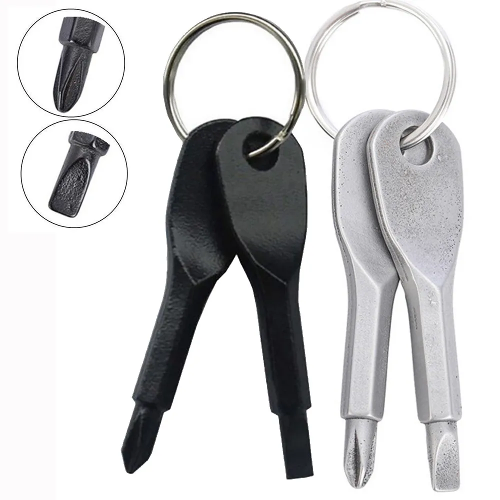 

2 PCS Multifunctional Pocket Mini Tool Screwdriver Set with Key Ring Portable Repair Tools screw driver key chain #718