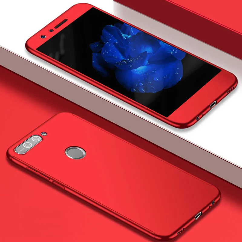360 полная Защита задняя крышка для Huawei Y6 Prime 2018 Y5 Y7 матовый жесткий пластиковый