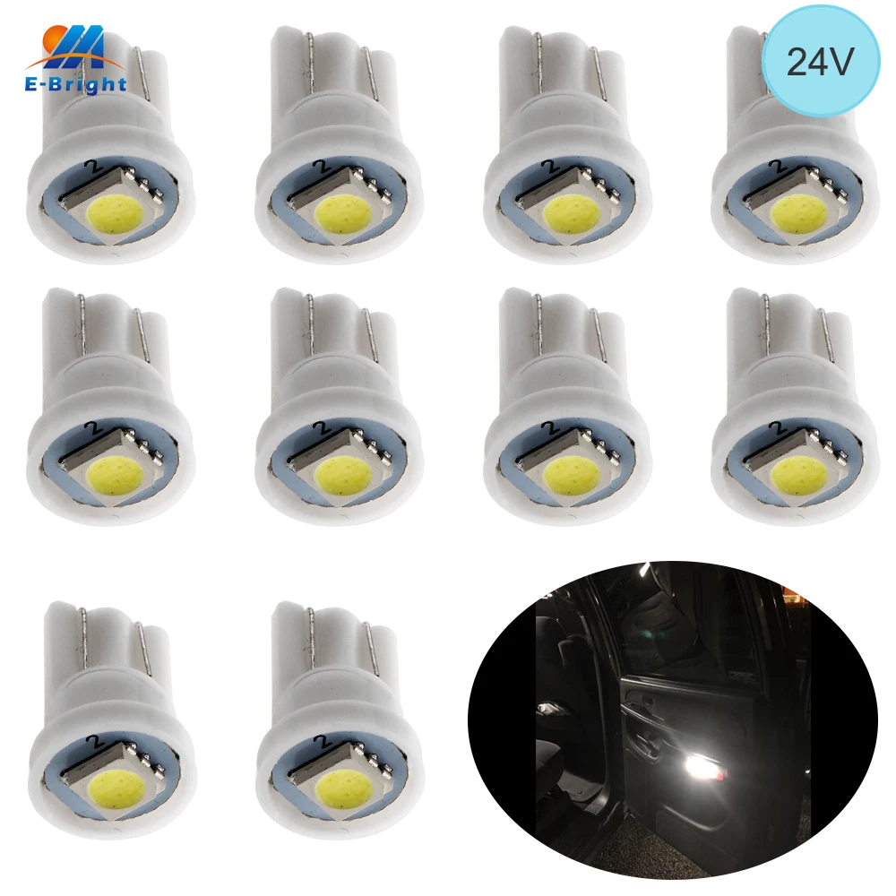 YM E-Bright 10 шт T10 5050 1 SMD 194 168 W5W 24V DC светодиодный светильник, клиренс клиновая лампа света для стайлинга автомобилей