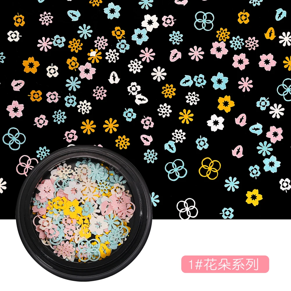 

Nail art falkes Japanese bright color gold red blue pink butterfly flower Strawberry apple shape metal sheet for 3D nail BZ120