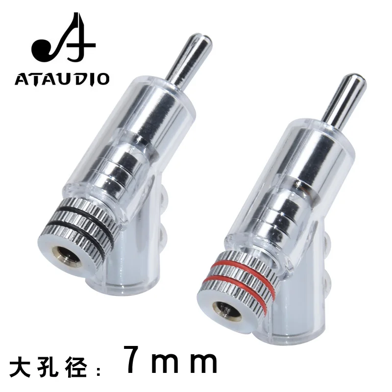 

4 pcs ATAUDIO High Performance Rhodium Plated Banana Plug HiFi Gun Self-locking Speaker Banana jacks
