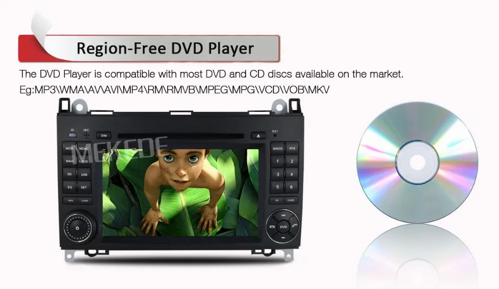 Best Wholesale! 2 Din 7 Inch Car DVD Player For Mercedes/Benz/A-class/W169/Sprinter/W209/Crafter/Viano/Vito//LT3/W245 FM GPS Radio 16