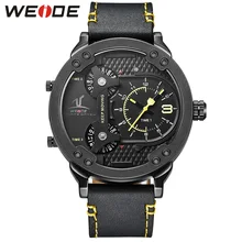 WEIDE Вселенной Серии Мужская Мода Часы Множественный Часовой пояс Кварцевые Waterpoof Кожаный Ремешок Все Черный Аналоговые Часы