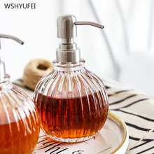 Прямая ins бутылка для ванны лосьон в бутылочке дезинфицирующее средство для рук пустая бутылка шампунь-гель для душа прессованное Стекло Бутылки Принадлежности для ванной комнаты