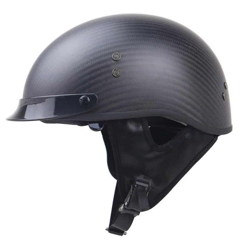 Carbon fiber half face helmet DOT 
