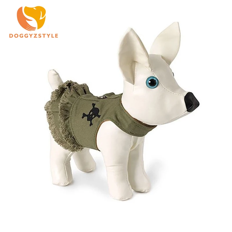 

Dog Green Harness and Leash Jeans Pet Vest Jacket For Small Puppy Dogs Teddy Chihuahua Yorkies Vest Size XS-L DOGGYZSTYLE