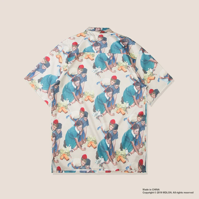 Gersri летняя рубашка Мужская Повседневная мода 3D печать с коротким рукавом рубашки мужские высокого качества рубашки размера плюс гавайская рубашка