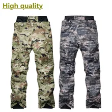 Высококачественные мужские зимние штаны для сноуборда, ветрозащитные водонепроницаемые утепленные камуфляжные плотные штаны с высокой талией для катания на лыжах