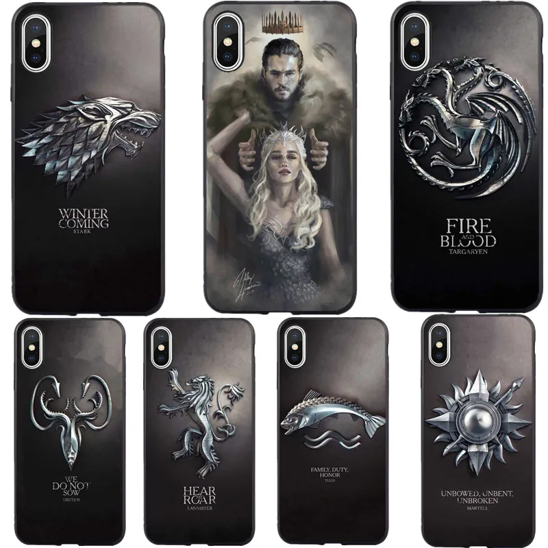 لعبة العرش البيت ستارك Targaryen حصلت 2019 كوكه لينة سيليكون جراب هاتف ل ابل اي فون 5 5 s Se 6 6 s 7 8 زائد X XR XS ماكس