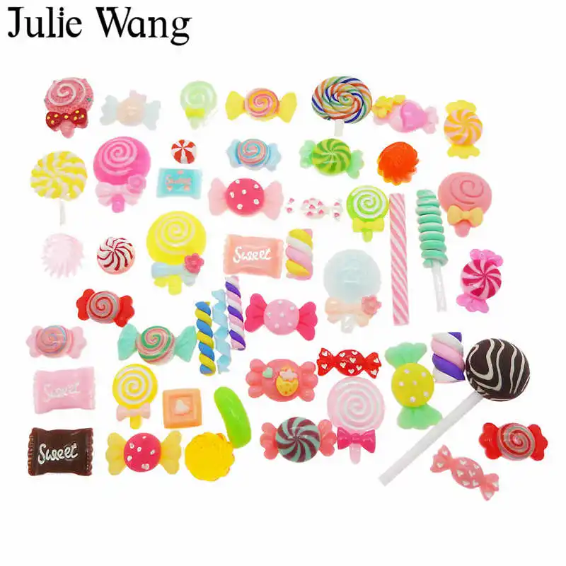 Julie Wang 20 шт. случайная отправка леденцов из смолы кабошонов шармов Кулонов