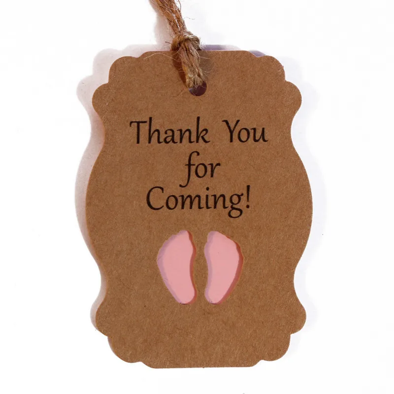 

50pcs baby party pink and blue card Party Paper Hang Tags Price Label Hang Tag Cards DIY Paper Gift Wrapping Hang DIY Gift