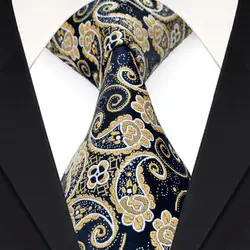 Оптовая продажа Пейсли Цветочный темно синие желтый хаки мужские комплект галстуков галстук карман квадратный 100% шелк жаккард Тканые