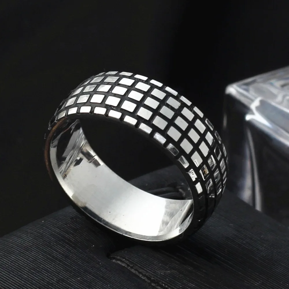 8 мм винтажные титановые мужские кольца для вечерние ювелирные изделия серебристо-черные