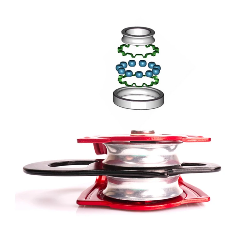 Outdoor mobile side panel type double pulley rock climbing mountaineering development rescue strops crossing activity pulley