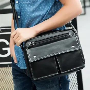 

newhotstacy bag 10093017 new men's pu leather single shoulder cross body bag
