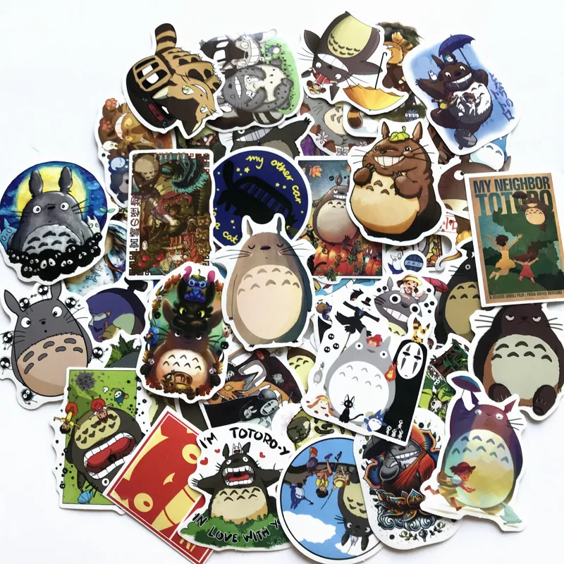 

50pcs/lot Japanese Cartoon Totoro Children Toy Stickers For Car Laptop Notebook Luggage DIY Diary Sticker Kawaii Stationery