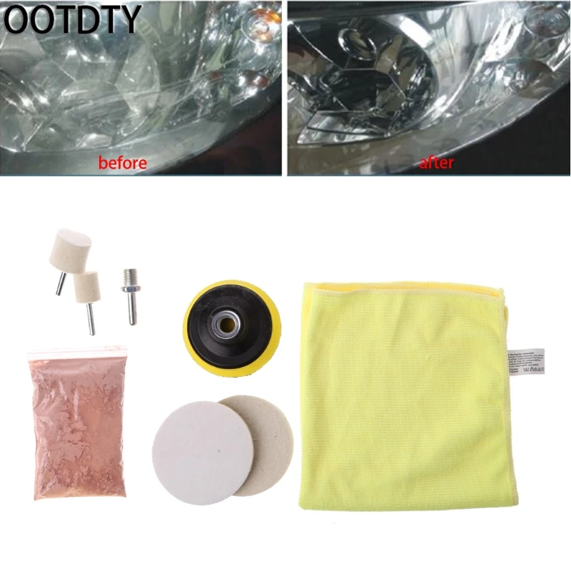 OOTDTY 8 Pcs Car Glass Windshield Rear Side Window Scratch Remover Polishing Pads font b Repair