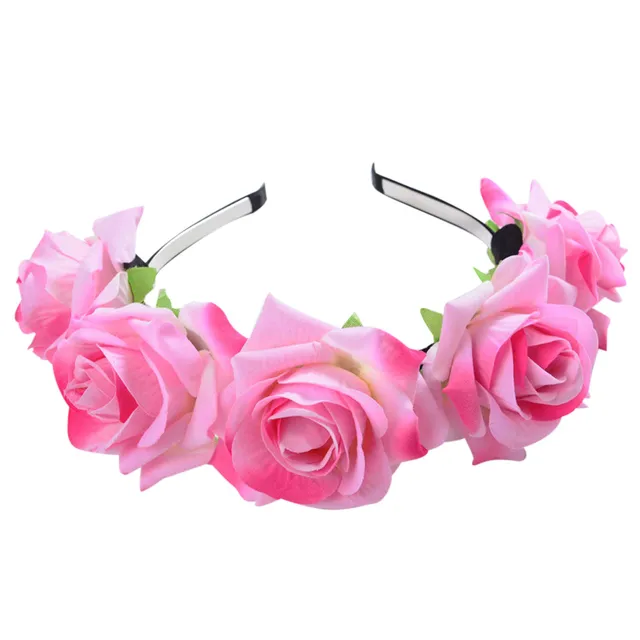 Buy Beautiful flower hair band Party velvet bezel Rose Flower Ring Hoop fleur