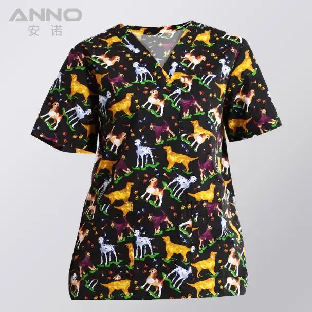ANNO 5XL коробка медицинская одежда хлопок скраб-топ брюки униформа для кормления медицинское оборудование Больничная одежда хирургическое платье - Цвет: CaiSeGou-Top